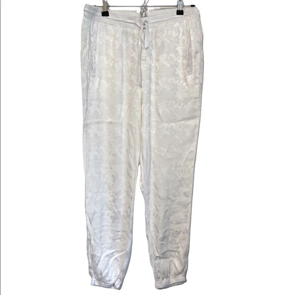 NEW CLOTH & STONE ANTHROPOLOGIE White Printed Cupro Blend Pants.Size S - Picture 1 of 14